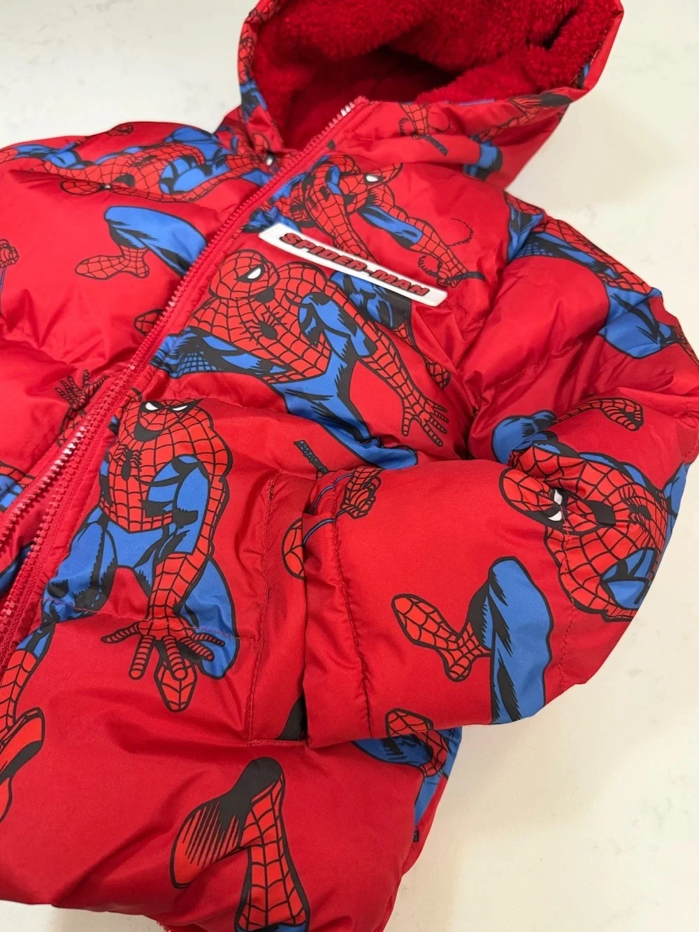 Marvel Spider-Man Red & Blue Puffer Jacket for Kids